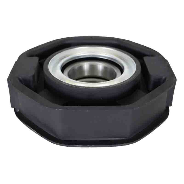 close-up of vulcanized natural rubber cushion on driveshaft support bearing